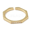 Brass Micro Pave Clear Cubic Zirconia Cuff Rings RJEW-L100-003G-1