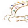 Glass Braided Flower Charm Bracelet & Necklace SJEW-JS01273-9
