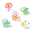 5Pcs 5 Colors Plumeria Flower Resin Finger Rings Set RJEW-JR00640-S-1