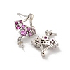 Rack Plating Brass Micro Pave Clear Cubic Zirconia Studs Earrings Finding KK-T072-13P-01-2