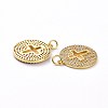 Brass Micro Pave Clear Cubic Zirconia Pendants ZIRC-L100-100G-3
