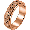 201 Stainless Steel Moon and Star Rotatable Finger Ring MOST-PW0001-005B-04-1