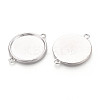 Tibetan Style Alloy Flat Round Connector Cabochon Settings PALLOY-N178-11AS-2