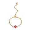 3Pcs Adjustable Brass Pave Glass Rhombus Links & 304 Stainless Steel Cable Chains Silder Finger Rings RJEW-JR00975-4