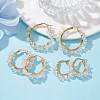 3 Pairs 3 Size Natural Quartz Crystal Chips Hoop Earrings EJEW-JE05710-03-2