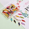 60Pcs 10 Colors Light Gold Plated Alloy Enamel Pendants sgENAM-SZ0001-33LG-4