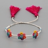Adjustable Flower Braided Bead Bracelets BJEW-Z013-32-3