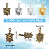 80Pcs 4 Colors Tibetan Style Alloy Pendants FIND-SC0007-33-2