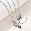 Christmas Tree Brass Micro Pave Cubic Zirconia Pendants Necklaces NJEW-L468-01P-B02-1