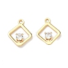 Brass Micro Pave Cubic Zirconia Rhombus Charms KK-Z136-01G-1