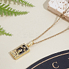 Brass with Cubic Zirconia Pendants Necklaces NJEW-LP0001-45D-G-3