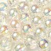 UV Plating Transparent Rainbow Iridescent Acrylic Beads TACR-D010-07B-1