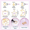 30Pcs 6 Styles Zinc Alloy Open Back Bezel Pendants FIND-TA0009-54-4