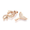 Brass Micro Pave Cubic Zirconia and Enamel Pendants KK-T072-60PG-2