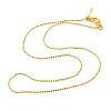 1mm Rack Plating Brass Ball Chain Adjustable Slider Necklaces for Women Men MAK-L044-51G-1