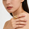 Brass with Plastic Pearls Finger Rings for Women ZR2109-3