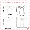 4 Pairs 4 Styles Plastic Imitation Pearl Bowknot Shoe Charms DIY-CP0012-08-2