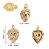 5Pcs Brass Micro Pave Clear & Green Cubic Zirconia Pendants ZIRC-SZ0003-16-7