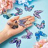 6 Colors Epoxy Resin Flower Print Big Pendants RESI-TA0002-60A-6