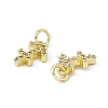 Real 18K Gold Plated Brass Micro Pave Clear Cubic Zirconia Charms KK-E068-VB411-9-3