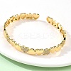 Brass Micro Pave Cubic Zirconia Bangles BJEW-C144-02G-2