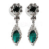 Horse Eye Alloy Rhinestone Necklaces & Stud Earring Sets for Women SJEW-U001-01P-06-7