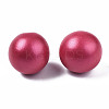 Painted Round Schima Wood Earrings for Girl Women EJEW-T017-01D-1