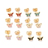 Enamel Butterfly Stud Earrings with 316L Surgical Stainless Steel Pins EJEW-P204-04G-1