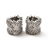 Rack Plating Brass Micro Pave Cubic Zirconia European Beads KK-C010-42-2