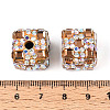 Polymer Clay Rhinestone Beads with Square Acrylic CLAY-T022-03E-3