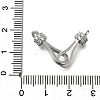 Brass Cubic Zirconia Hook and S-Hook Clasps KK-Q048-05P-3