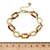 304 Stainless Steel & Resin Oval Link Chain Bracelets for Women BJEW-A169-10G-5