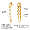 304 Stainless Steel Chain Tassel Stud Earrings for Women IO3537-1-2