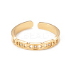 Crystal Rhinestone Oval with Square Open Cuff Ring X-RJEW-I096-20G-2