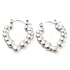 Non-Tarnish Heart Bubble 304 Stainless Steel Hoop Earrings for Women EJEW-C067-12P-1