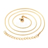 201 Stainless Steel Round Snake Chain Necklaces for Women NJEW-G140-06A-G-1-2