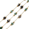 Handmade Natural Indian Agate & Synthetic Howlite & 316 Stainless Steel Round Link Chains CHS-L033-07G-02-1