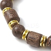 Natural Wenge Wood & Non-magnetic Synthetic Hematite Beads Stretch Bracelets for Women Men BJEW-JB13386-3