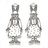 Tibetan Style Alloy Bunny Pendant Enamel Settings LS-X-TIBE-S314-26AS-LF-2
