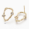 Brass Cubic Zirconia Stud Earring Findings X-KK-S354-229-NF-1