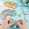 200Pcs 2 Colors Steel Memory Wire FIND-SP0002-08-3