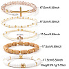 5Pcs 5 Styles Glass & Resin Beads Stretch Bracelet UJ8716-1-4