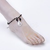 Spiral Shell Charm Anklets AJEW-AN00251-5