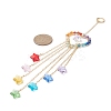 Wire Wrapped Natural Gemstone Heart Pendant Decorations HJEW-JM01038-5
