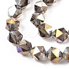 Electroplate Transparent Glass Beads Strands EGLA-T019-06K-2