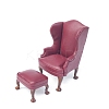 Single and Double Imitation Leather Sofas with Footrests for Dollhouse Miniature Furniture Model PW-WG96598-05-1