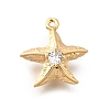 Brass Pave Clear Cubic Zirconia Charms KK-C096-14B-G-1