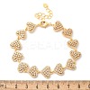 Brass Micro Pave Clear Cubic Zirconia Link Chain Bracelets BJEW-M053-02G-2
