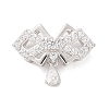 925 Sterling Silver Clear Cubic Zirconia Bowknot with Teardrop Multi-Strand Links STER-M094-01P-1