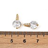 Brass Micro Pave Clear Cubic Zirconia Charms KK-B137-21G-01-3